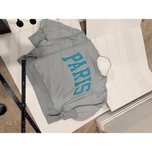 WE THE FREE Paris Graphic Sweatshirt Light Blue Distressed Medium